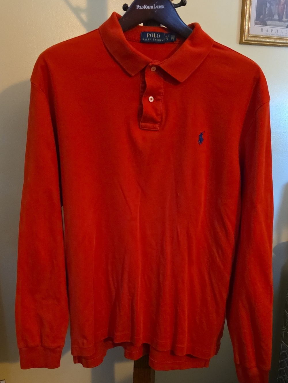 Polo by Ralph Lauren Men's Orange Long-Sleeve Polo Shirt